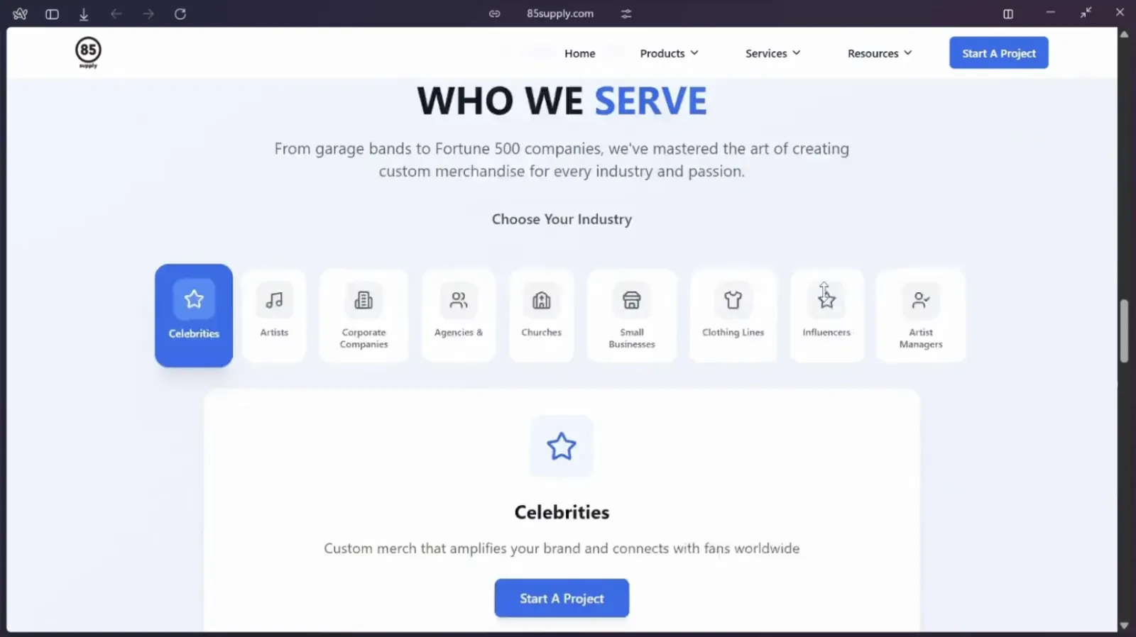 85 Supply product discovery layout
