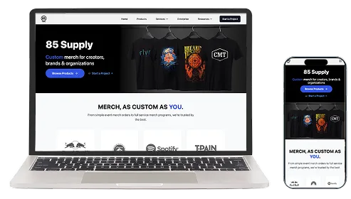 85 Supply website on laptop and phone