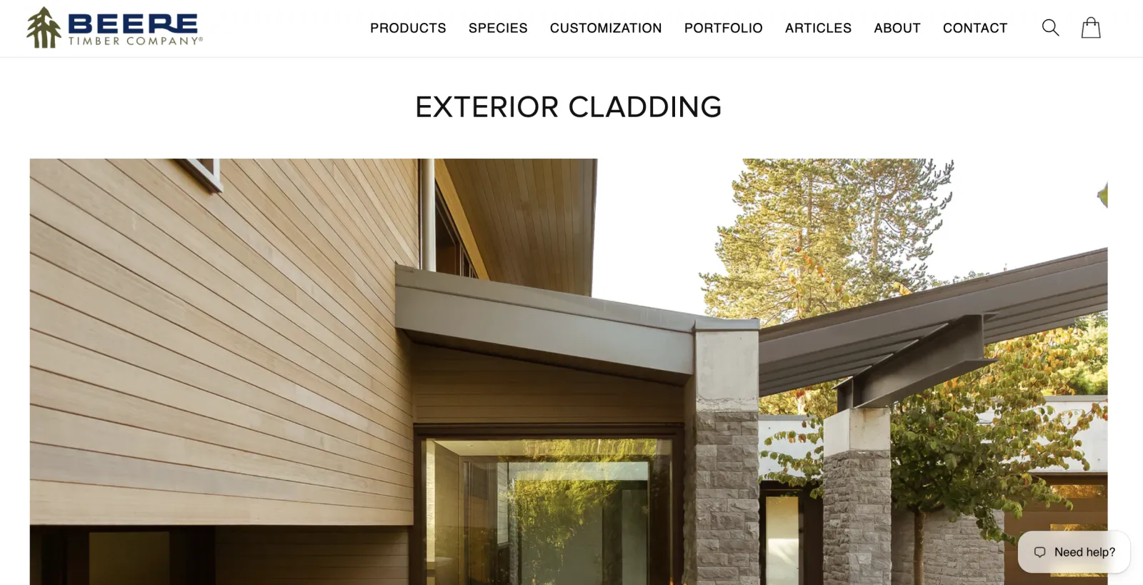 Beere Timber portfolio layout concept