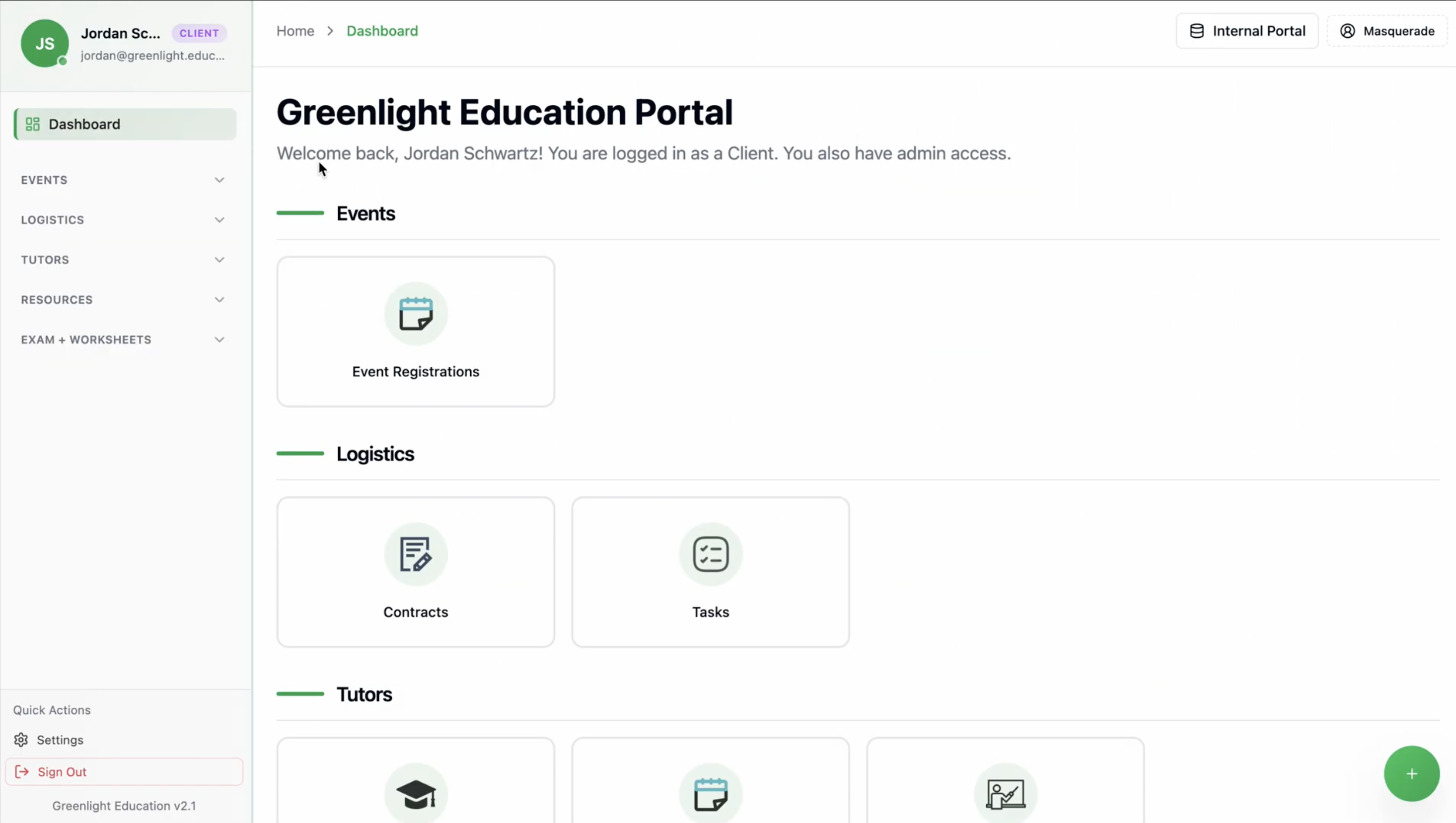 Greenlight portal partner management