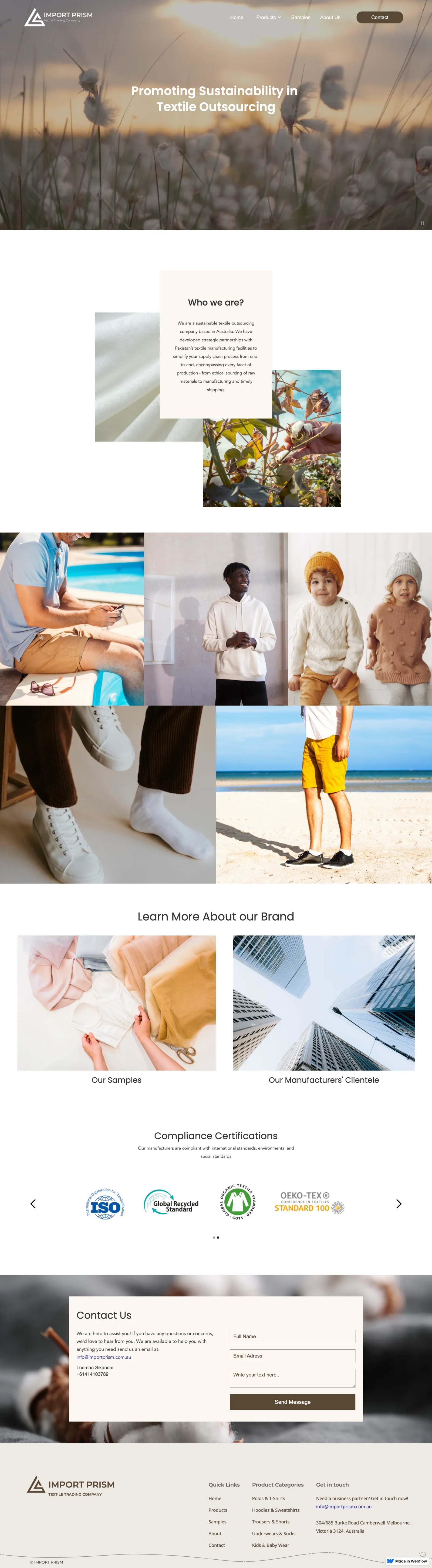 Import Prism full website and sourcing journey