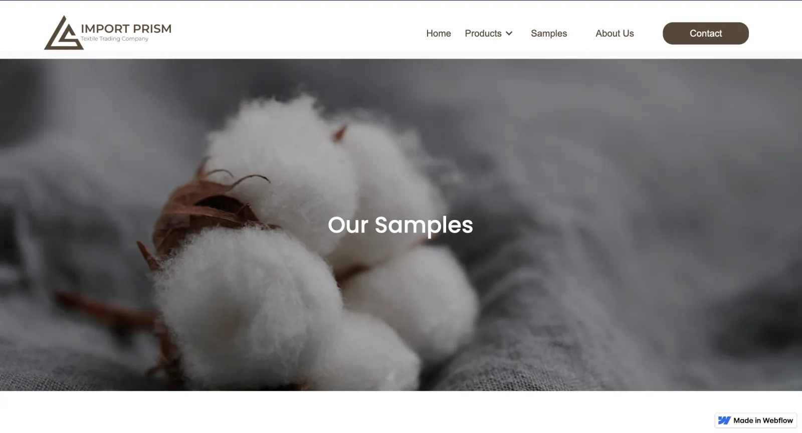 Import Prism textile product categories