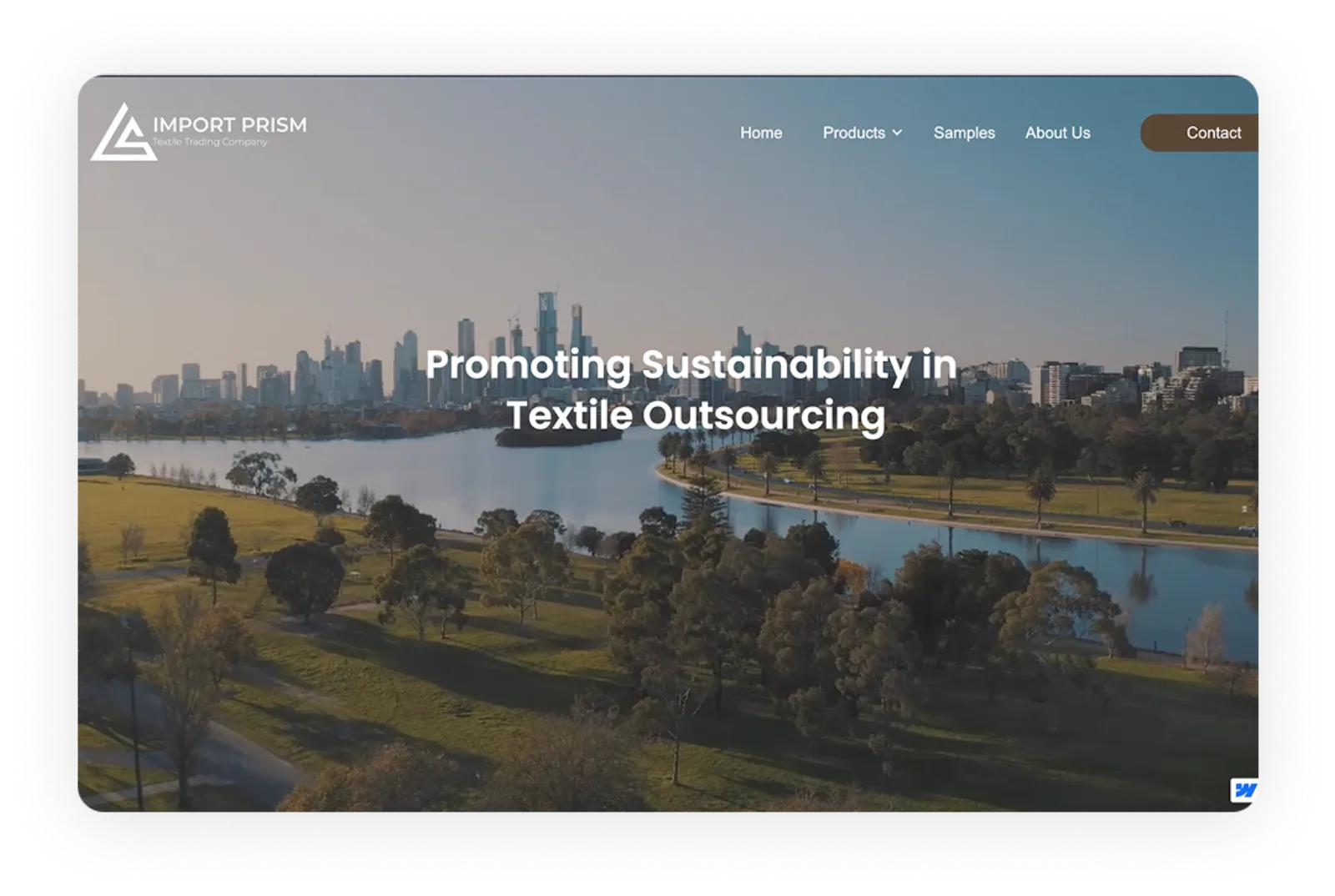 Import Prism sustainable textile sourcing website preview
