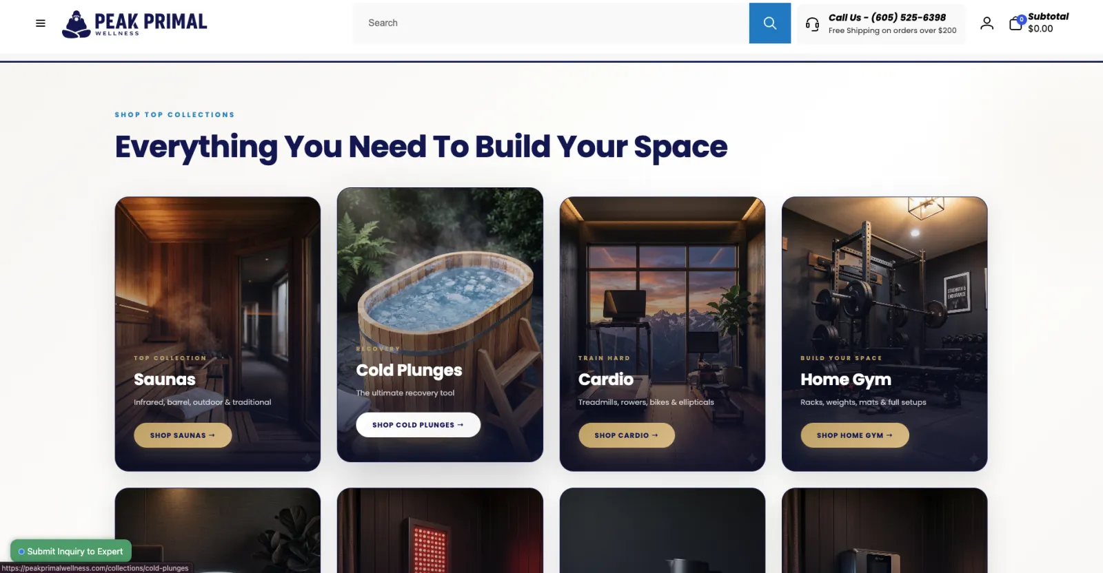 Peak Primal Wellness collection navigation