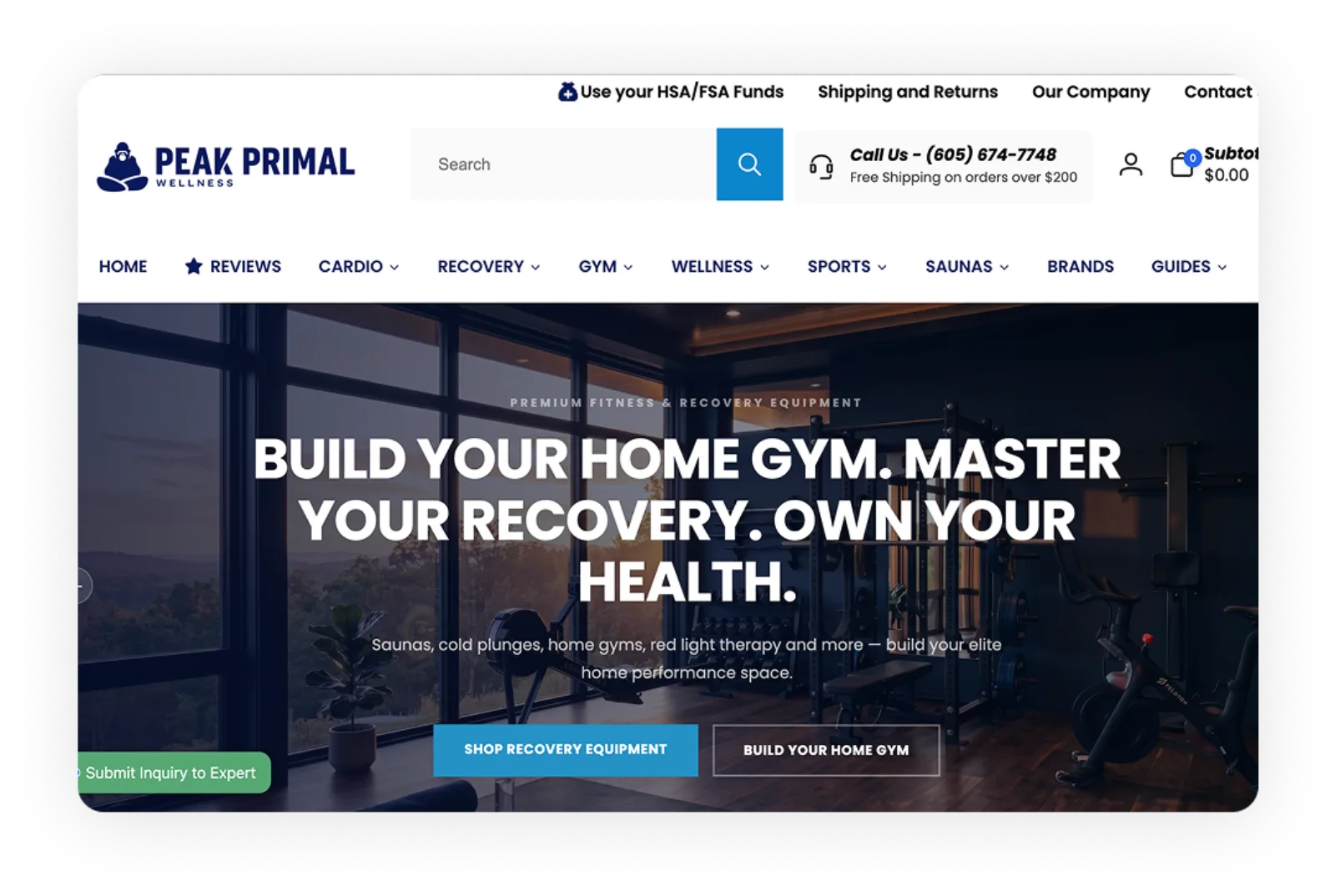 Peak Primal Wellness Shopify storefront preview
