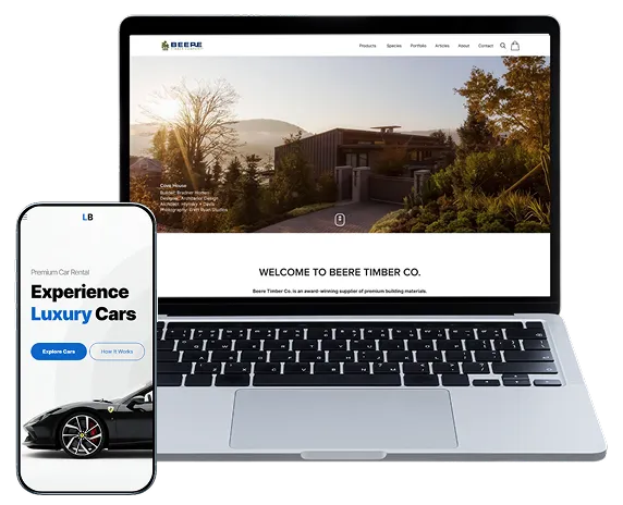 Responsive website preview on laptop and phone