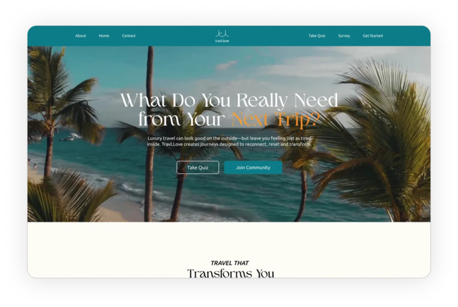 Travl Love personalized travel platform preview